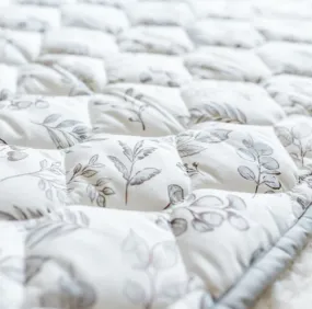 The Gilded Bird Grey Lovely Leaves Baby Quilted Playmat   - Trouva