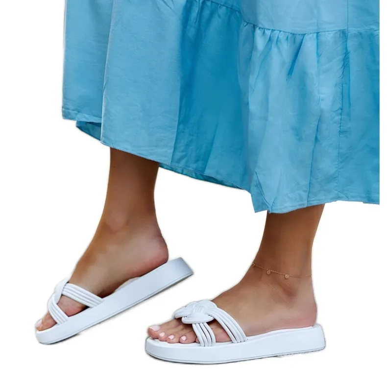 Tongs Ferrei en caoutchouc blanc blanche
