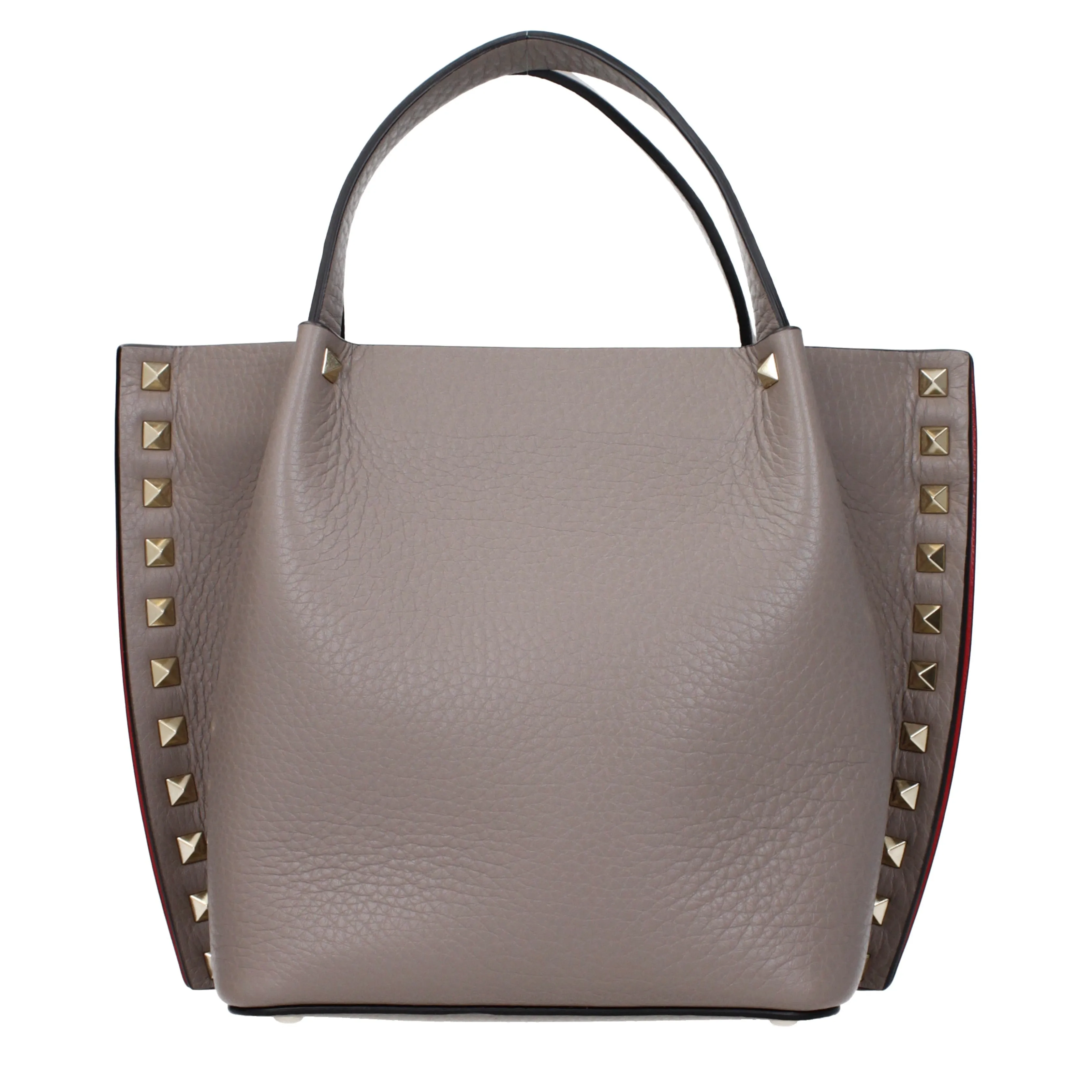 Valentino Garavani Sacs Rockstud Femmes en cuir gris / Tortora